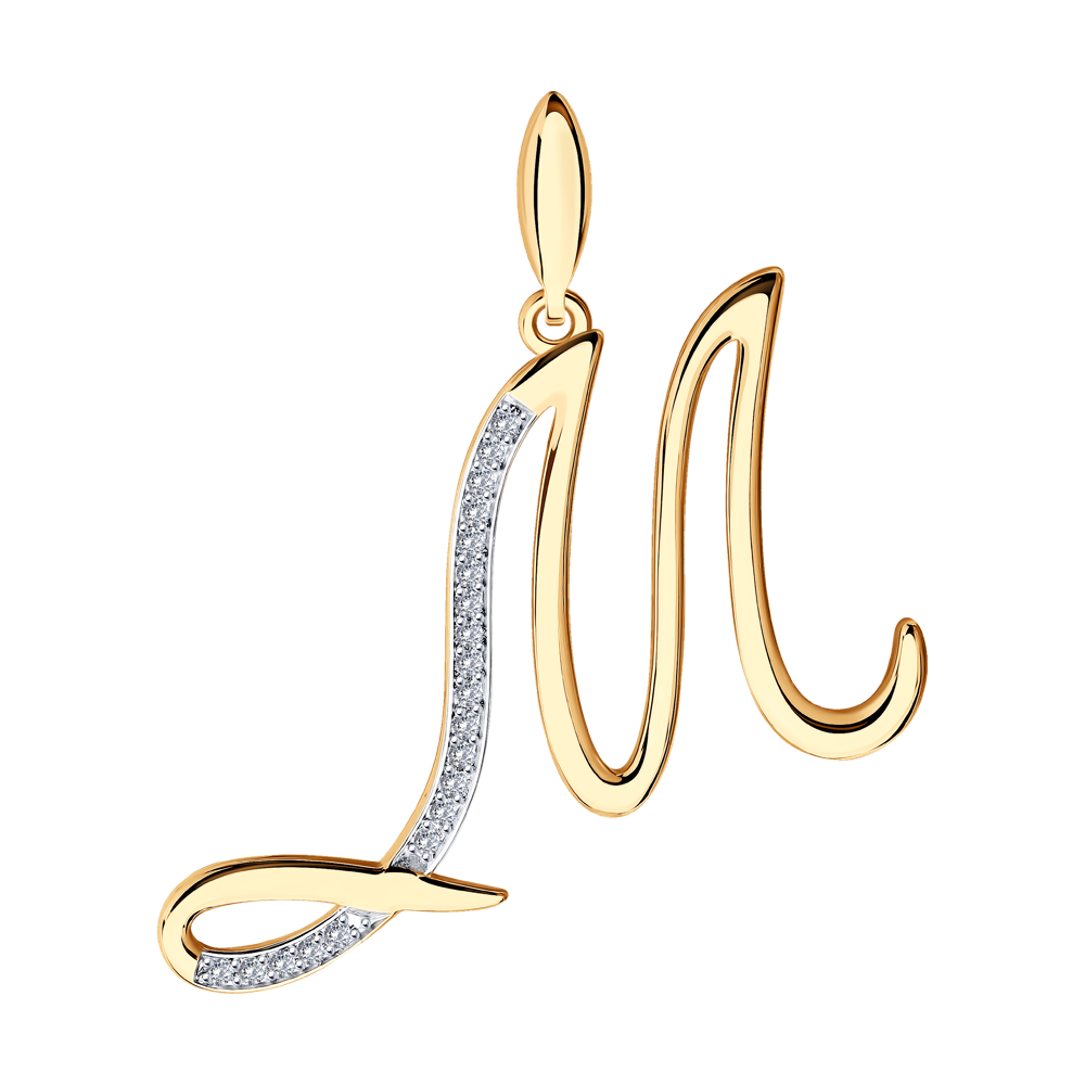 фото Кулон-буква «м» sokolov из золота