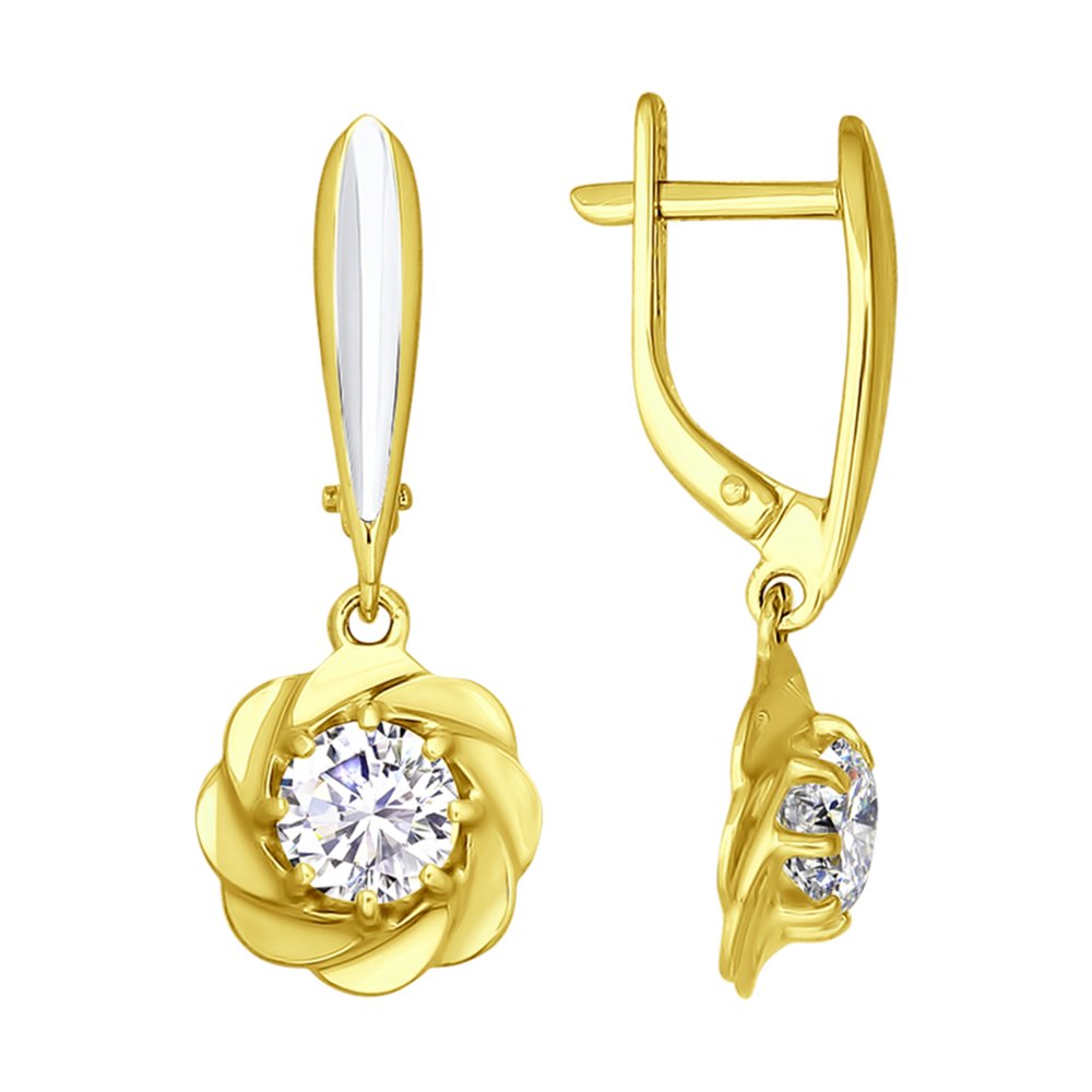 

Серьги SOKOLOV из желтого золота со Swarovski Zirconia