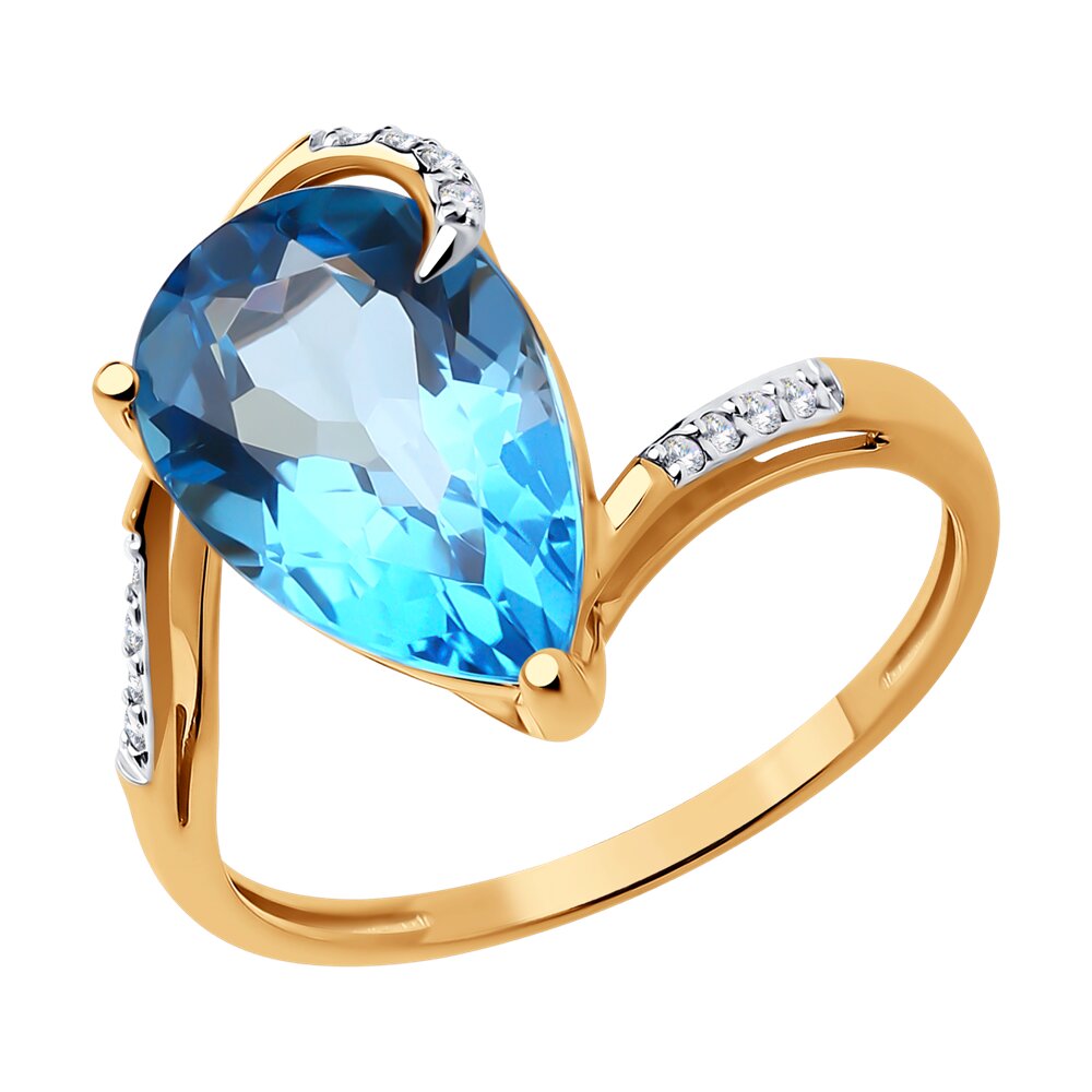 

Кольцо SOKOLOV Diamonds из золота с бриллиантами и топазом