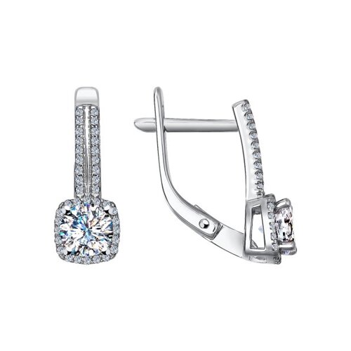 

Серьги SOKOLOV из белого золота со swarovski zirconia