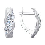 Серьги из белого золота со Swarovski Zirconia