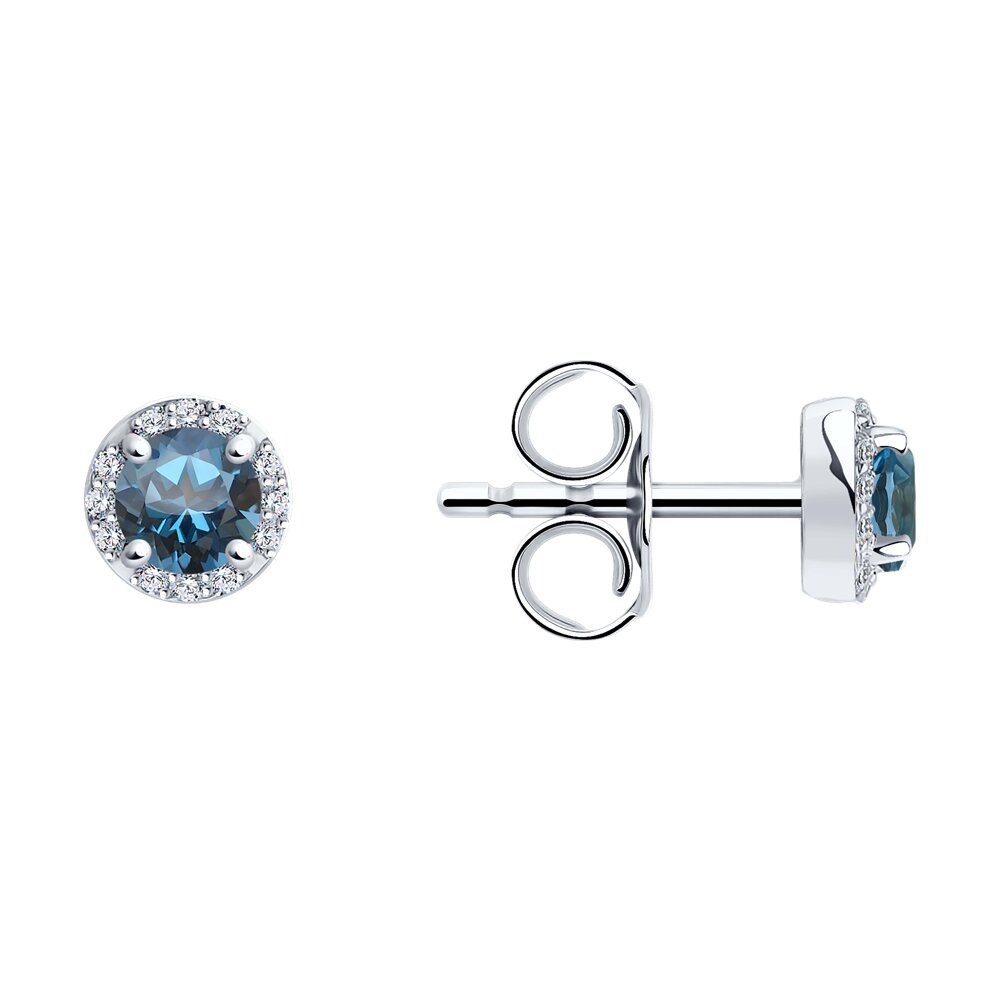 

Серьги SOKOLOV Diamonds из белого золота с бриллиантами и лондон топазами