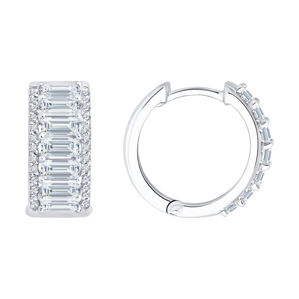 Серьги SOKOLOV из белого золота с бриллиантами выращенными