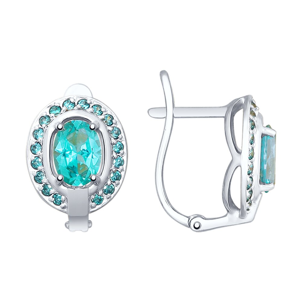 

Серьги SOKOLOV из белого золота с топазами Swarovski и фианитами Swarovski