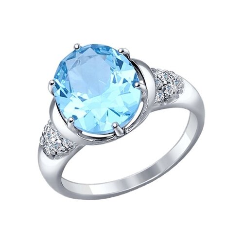 

Кольцо SOKOLOV из серебра с топаз sky ситаллом и фианитами