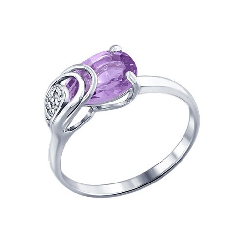 

Кольцо SOKOLOV из серебра с аметистом и фианитами