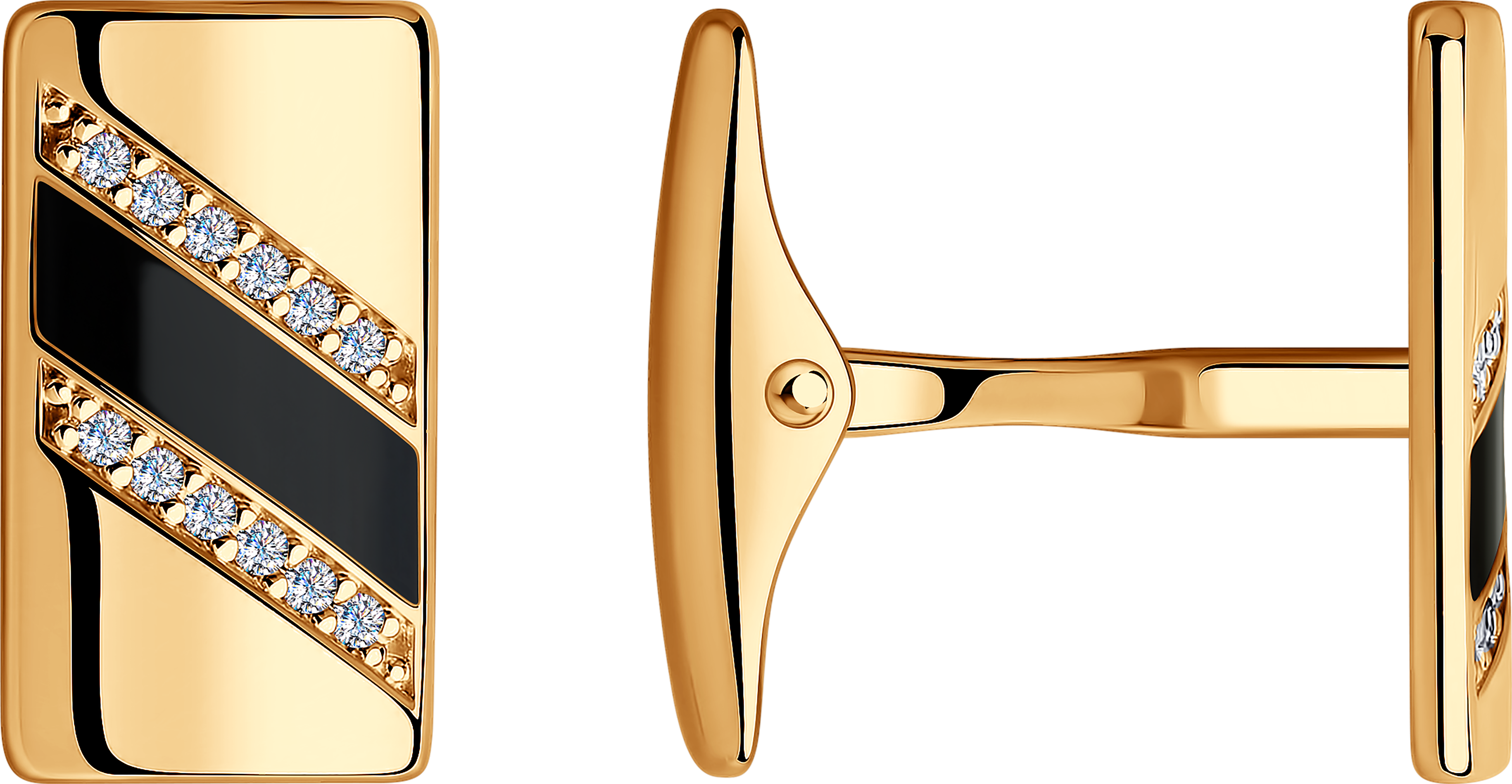 Серебряные запонки с позолотой SOKOLOV