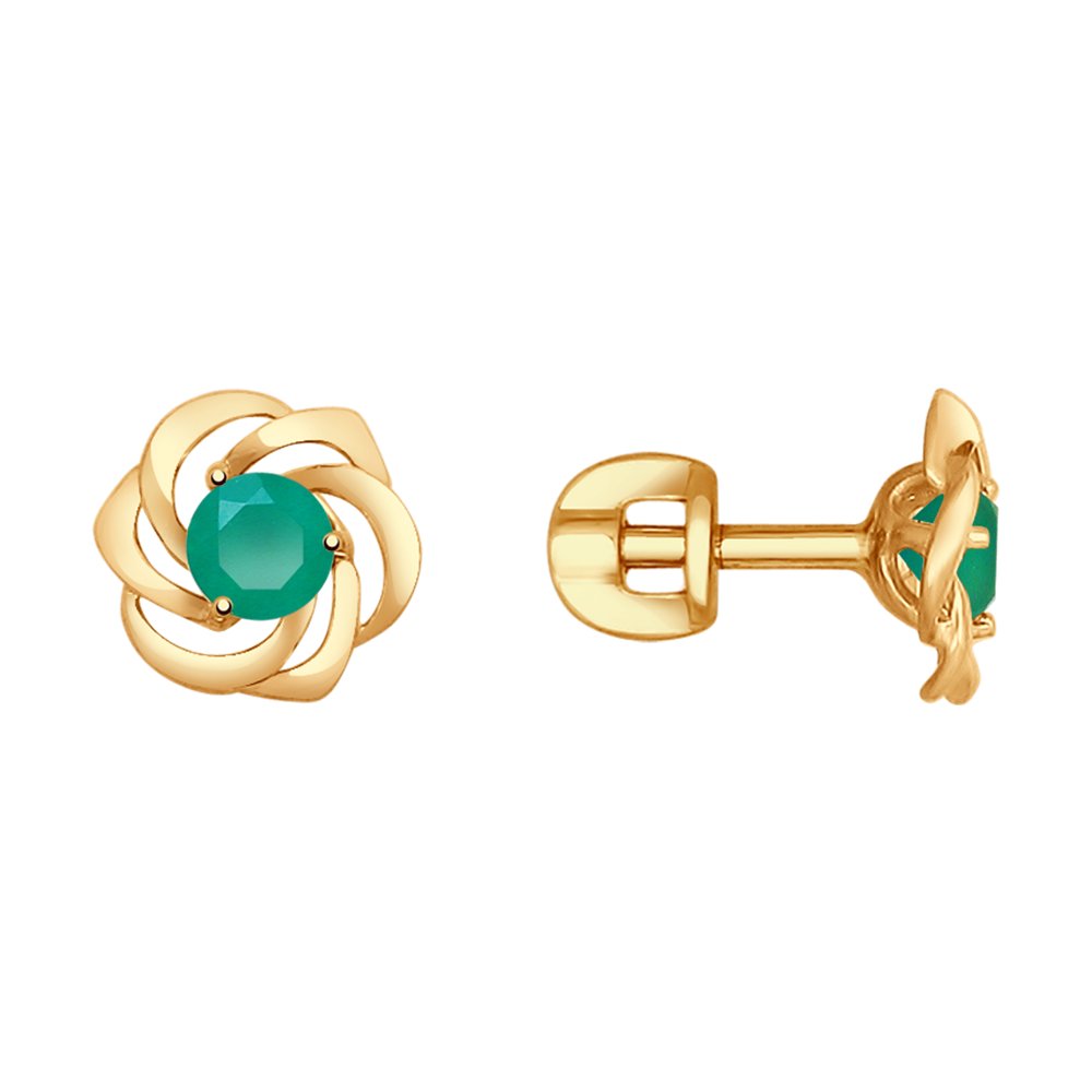 

Серьги-пусеты SOKOLOV из золота с агатами