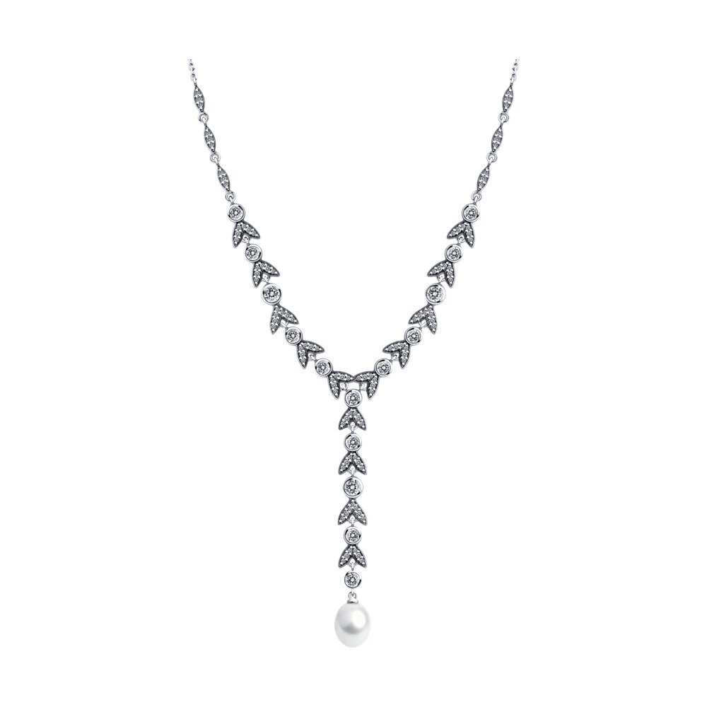 Колье SOKOLOV из серебра с жемчугом и фианитами 21990₽