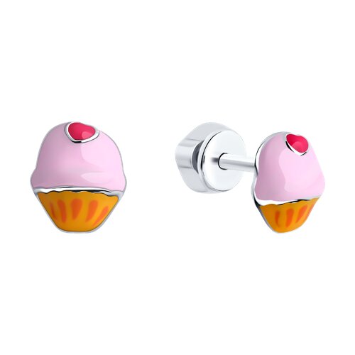 Серьги из серебра с эмалью - фото 2