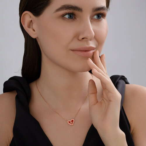 Колье из золочёного серебра с эмалью - фото 4