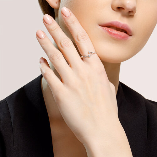 Кольцо из серебра с фианитами - фото 4