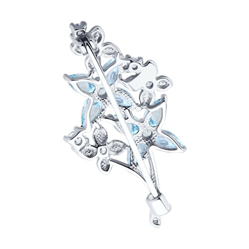 Брошь из серебра с топазами и фианитами - фото 2