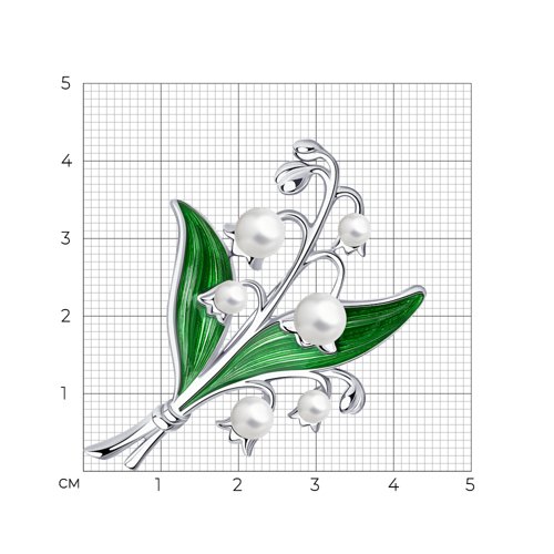Брошь из серебра с жемчугом - фото 3