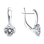 Серьги из серебра с swarovski zirconia
