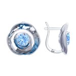 Серьги из серебра с фианитами