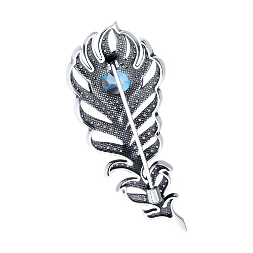 Брошь из серебра с топазом и фианитами - фото 2