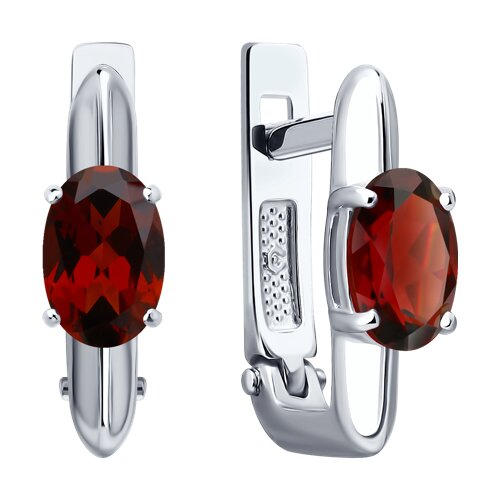 Серьги из серебра с гранатами - фото 2