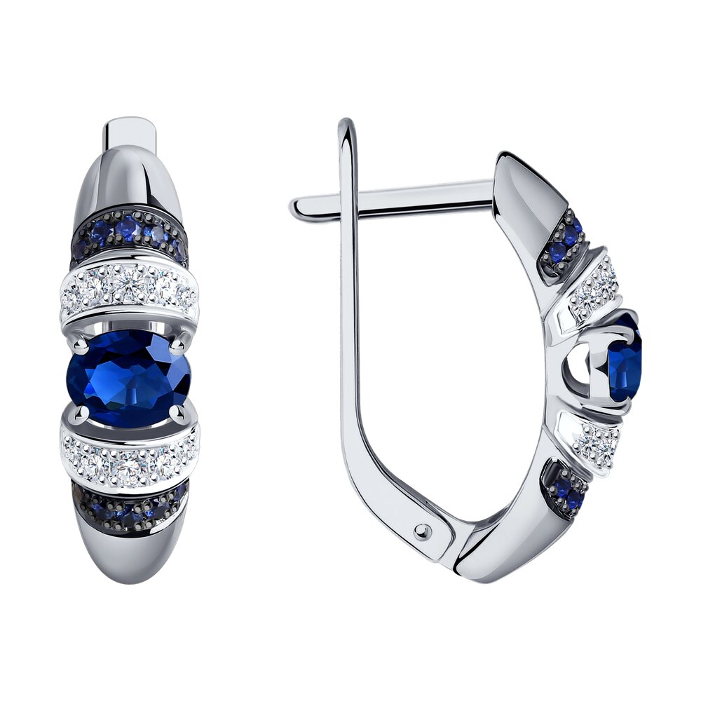 

Серьги SOKOLOV Diamonds из белого золота с бриллиантами и сапфирами