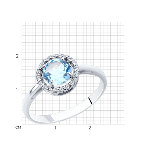 Кольцо из серебра с топазом и фианитами - фото 6