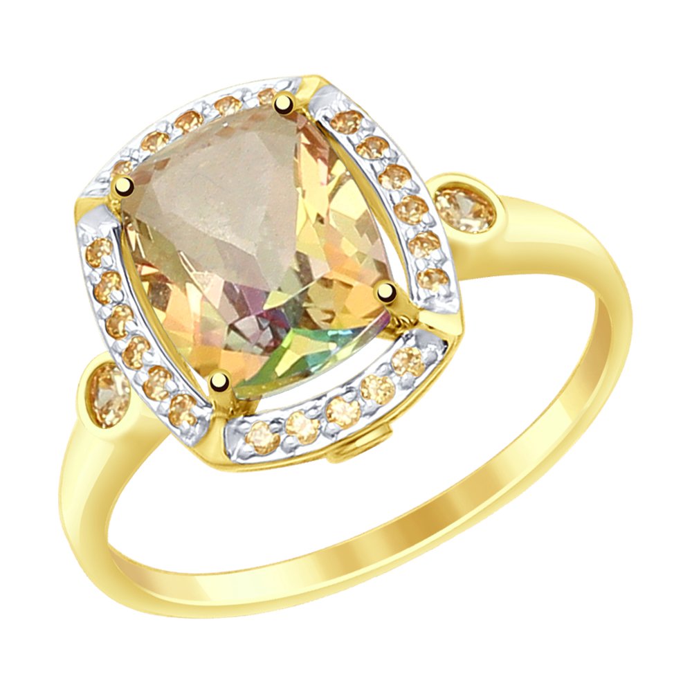 

Кольцо SOKOLOV из желтого золота с топазами Swarovski и фианитами Swarovski