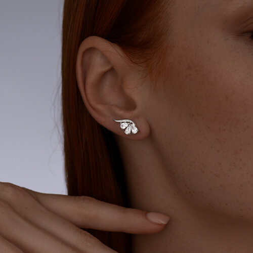 Серьги из серебра с фианитами - фото 2