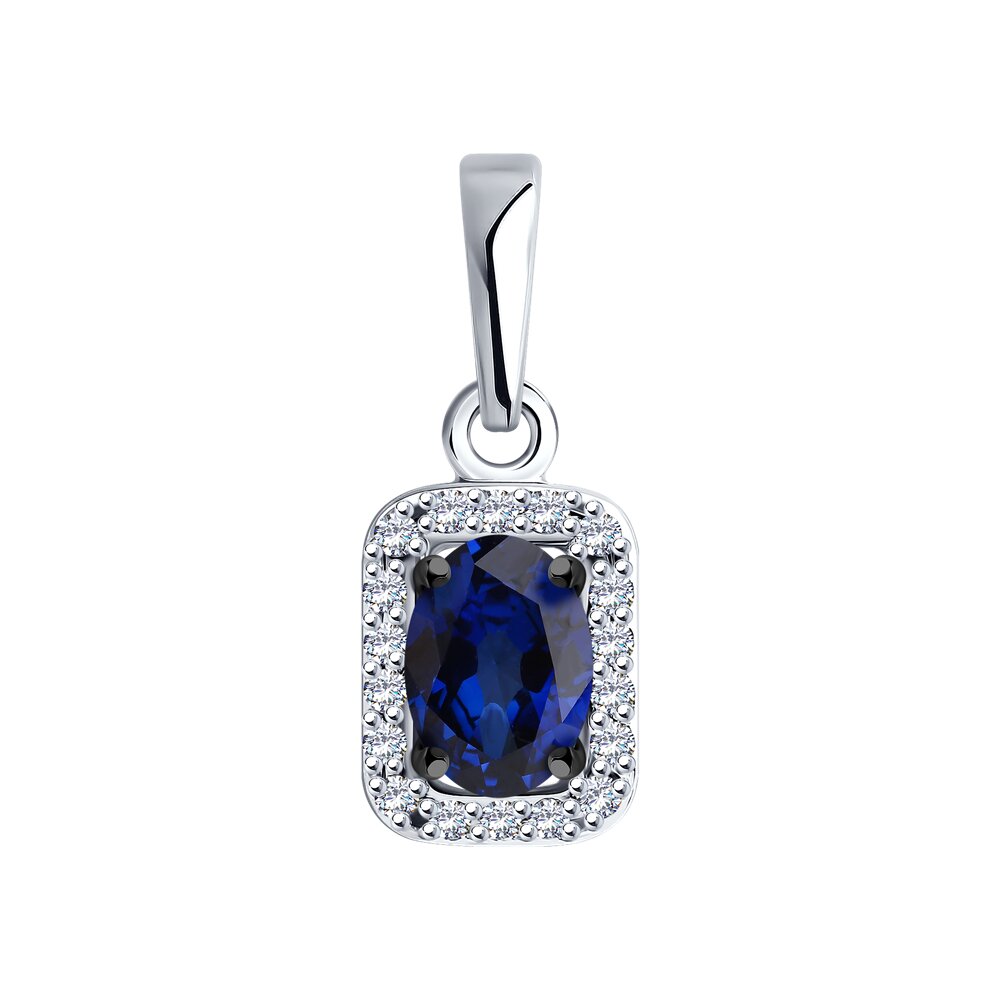 

Подвеска SOKOLOV Diamonds из белого золота с бриллиантами и сапфиром