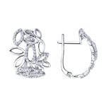 Серьги из серебра с фианитами