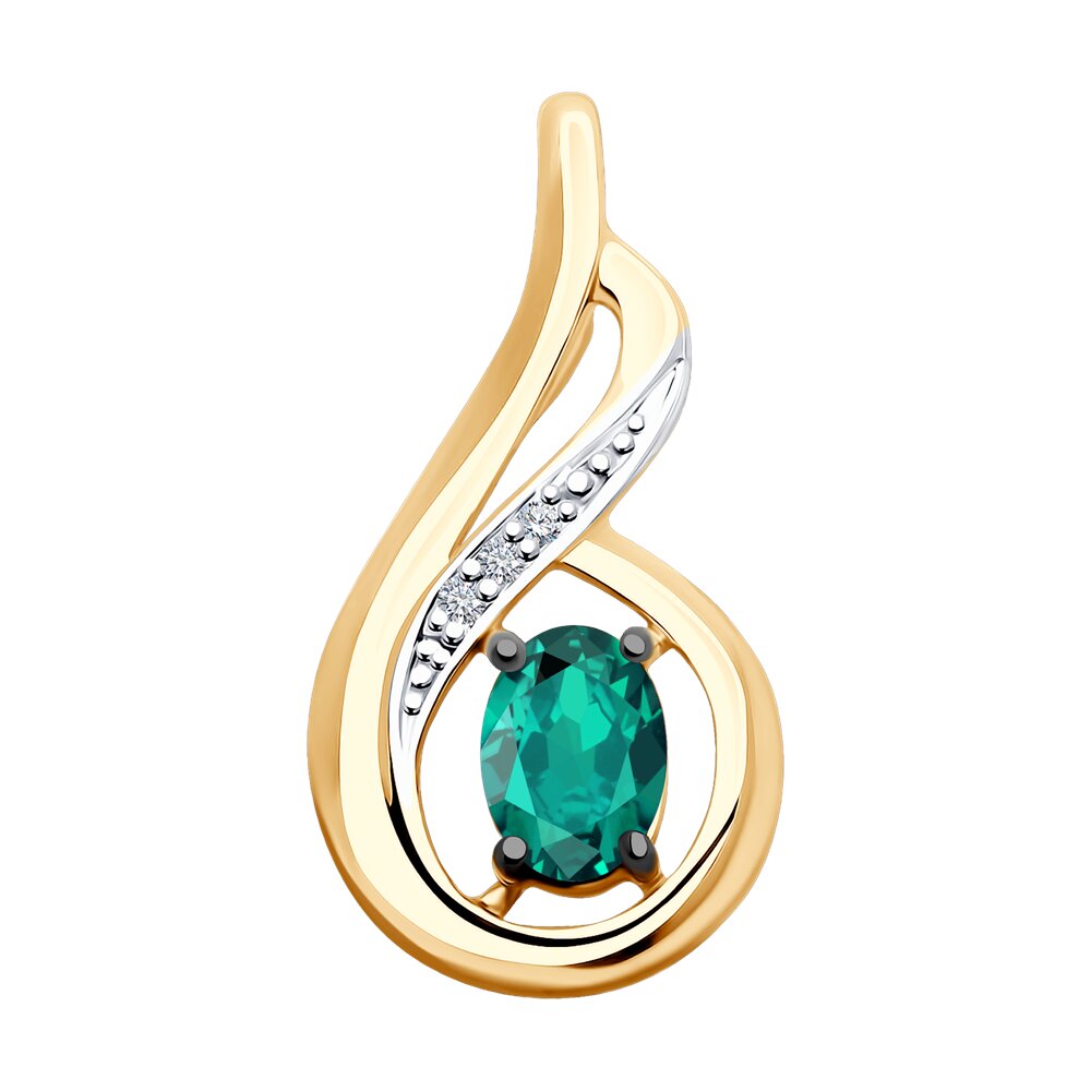 

Подвеска SOKOLOV Diamonds из золота с бриллиантами и изумрудом