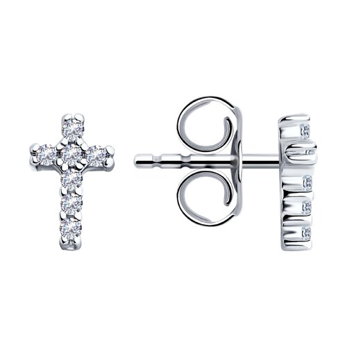 Серьги из серебра с фианитами - фото 1