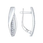 Серьги из серебра с фианитами