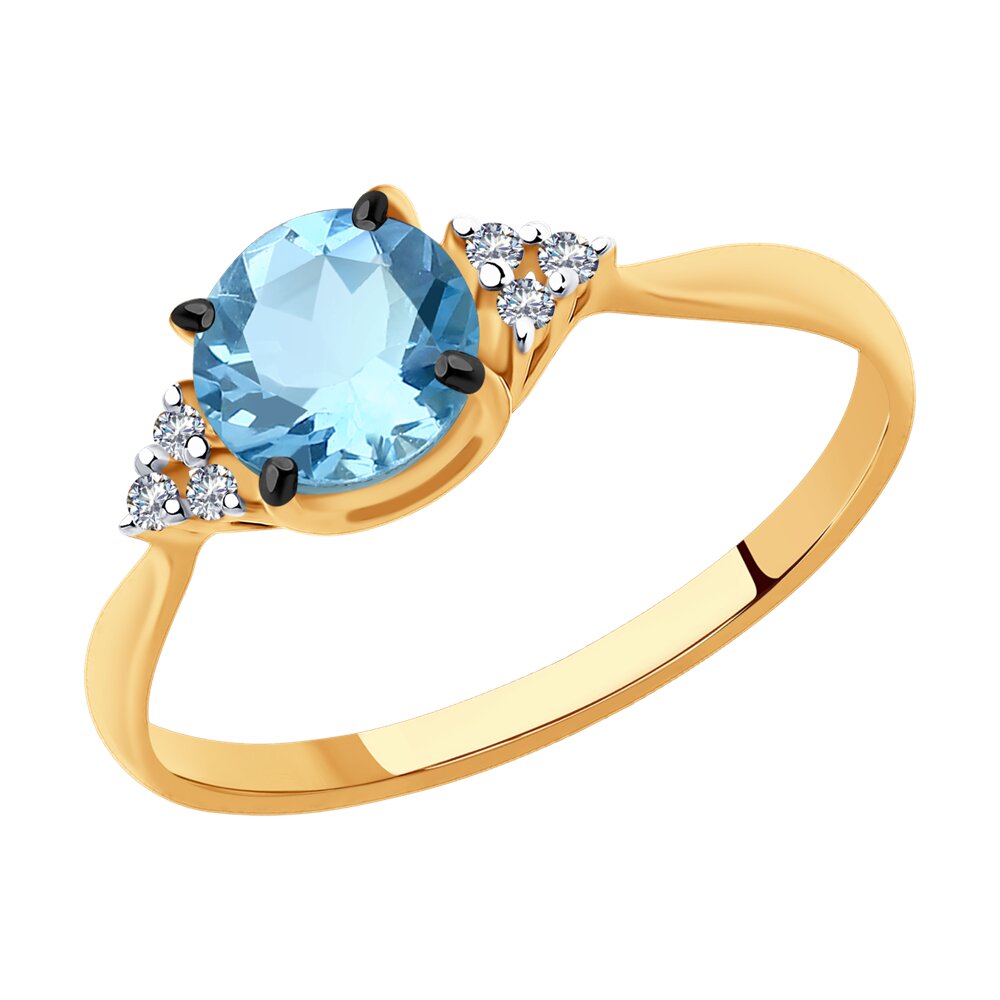 

Кольцо SOKOLOV Diamonds из золота с бриллиантами и топазом