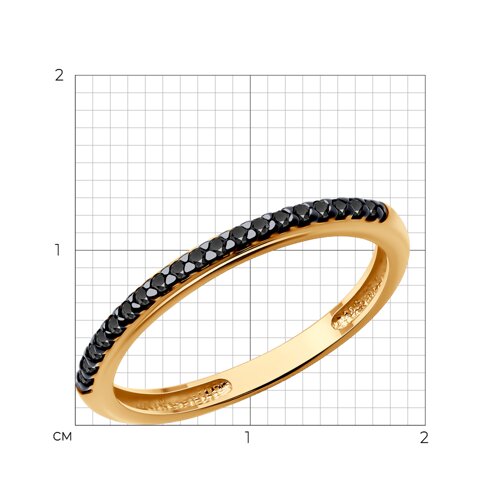 Кольцо из золочёного серебра с фианитами - фото 4