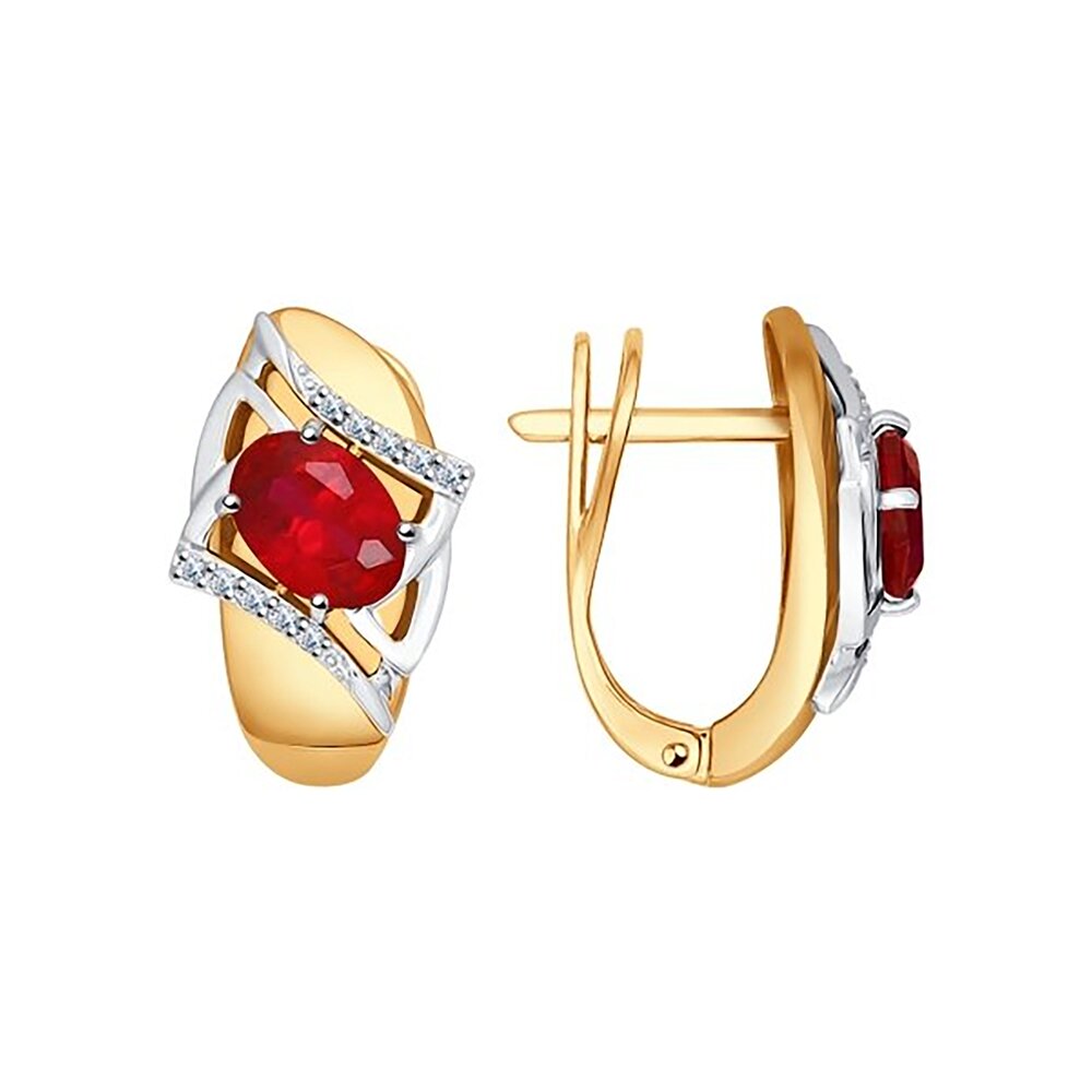 

Серьги SOKOLOV Diamonds из комбинированного золота с бриллиантами и корундами