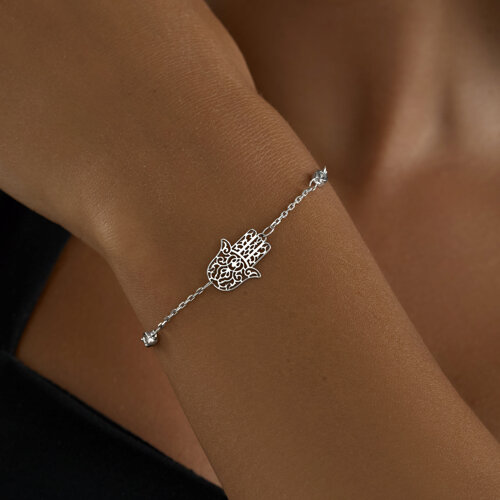 Браслет из серебра с фианитами - фото 2