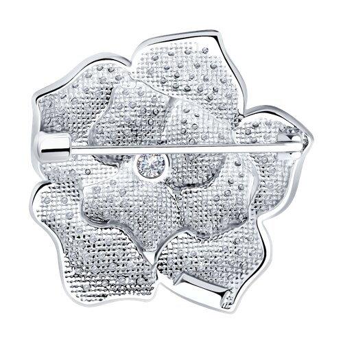 Брошь из серебра с фианитами - фото 2