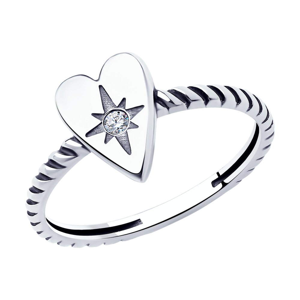 Кольцо SOKOLOV из серебра с фианитом