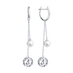 Серьги из серебра с жемчугом Swarovski