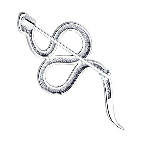 Брошь из серебра с фианитами - фото 2