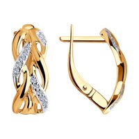 Серьги из золота с фианитами