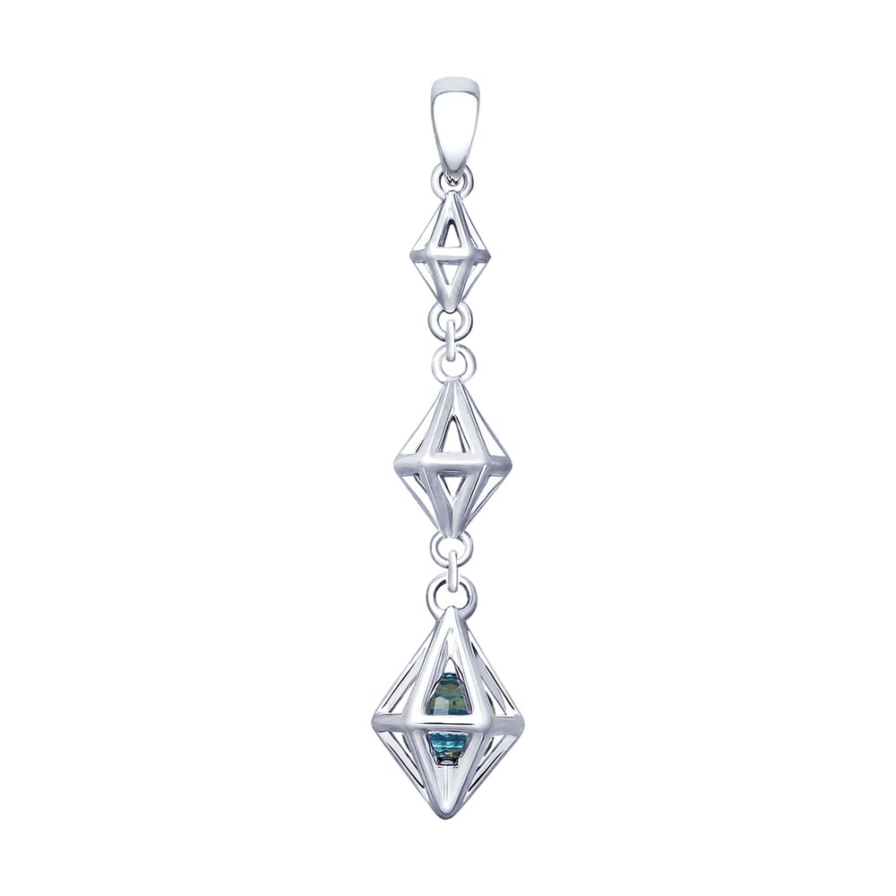 

Подвеска SOKOLOV из серебра с голубым кристаллом Swarovski