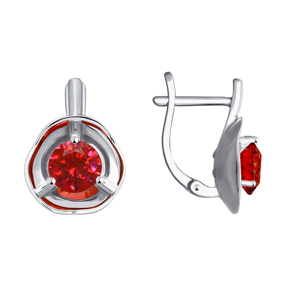 

Серьги SOKOLOV из белого золота с красными Swarovski Zirconia