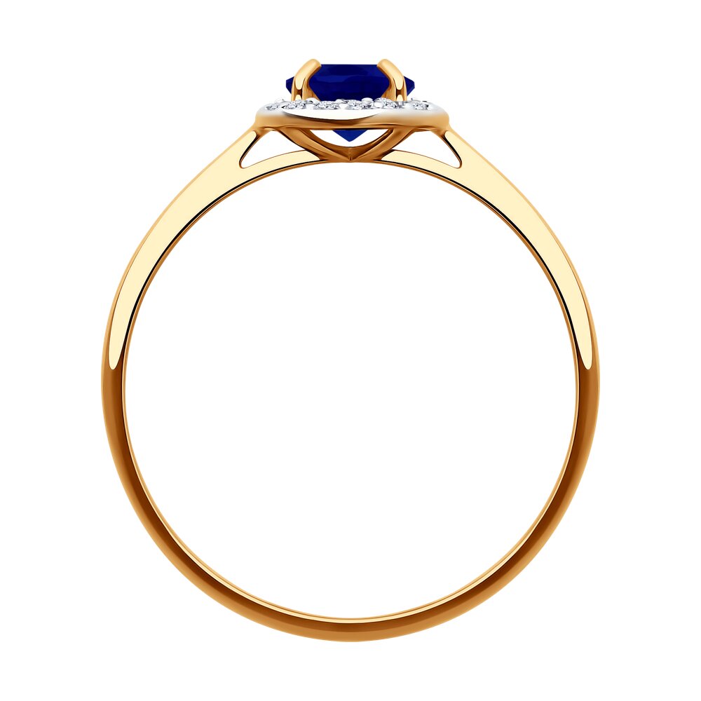 Кольцо SOKOLOV из золота с корундом и фианитами, фото 3