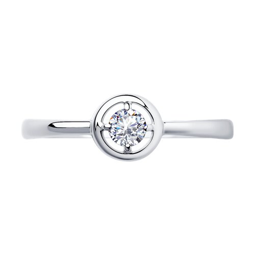 Помолвочное кольцо из серебра с фианитом - фото 2