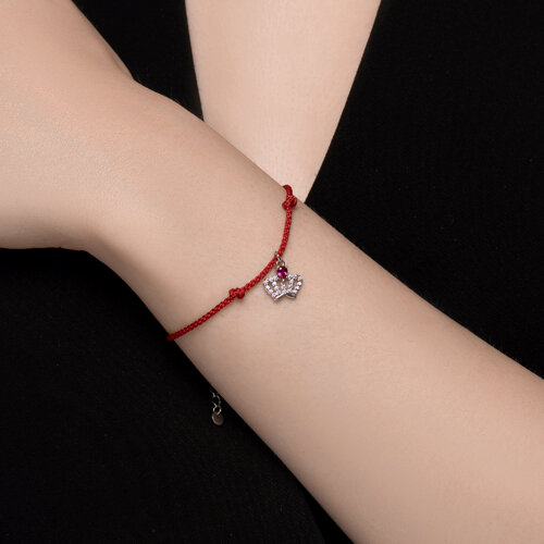 Браслет из серебра с корундом и фианитами - фото 4