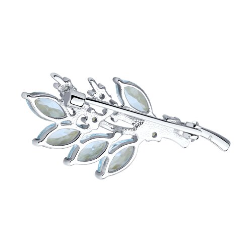 Брошь из серебра с топазами и фианитами - фото 2