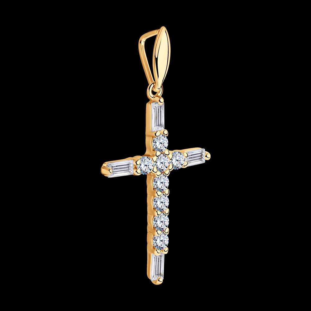 Подвеска SOKOLOV из золочёного серебра с фианитами, фото 4