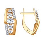 Серьги из золота с фианитами