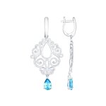 Серьги из серебра с топазами