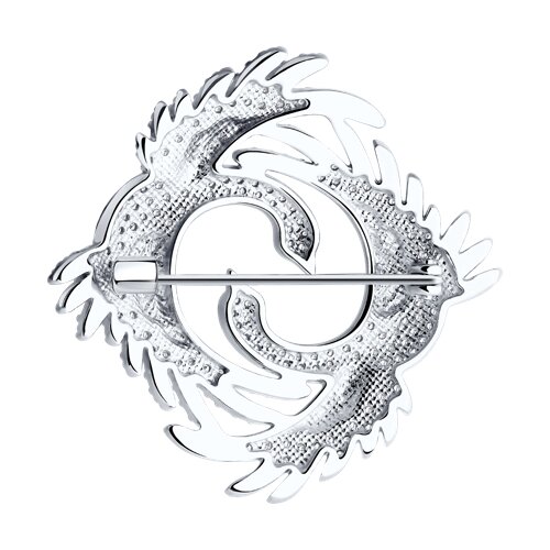 Брошь из серебра с фианитами - фото 2